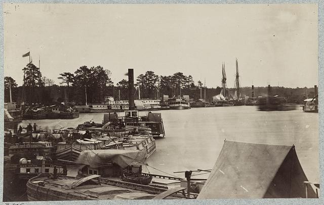 White House Landing Pamunkey River Va Civil War 1860s Steamboats Ships Docks