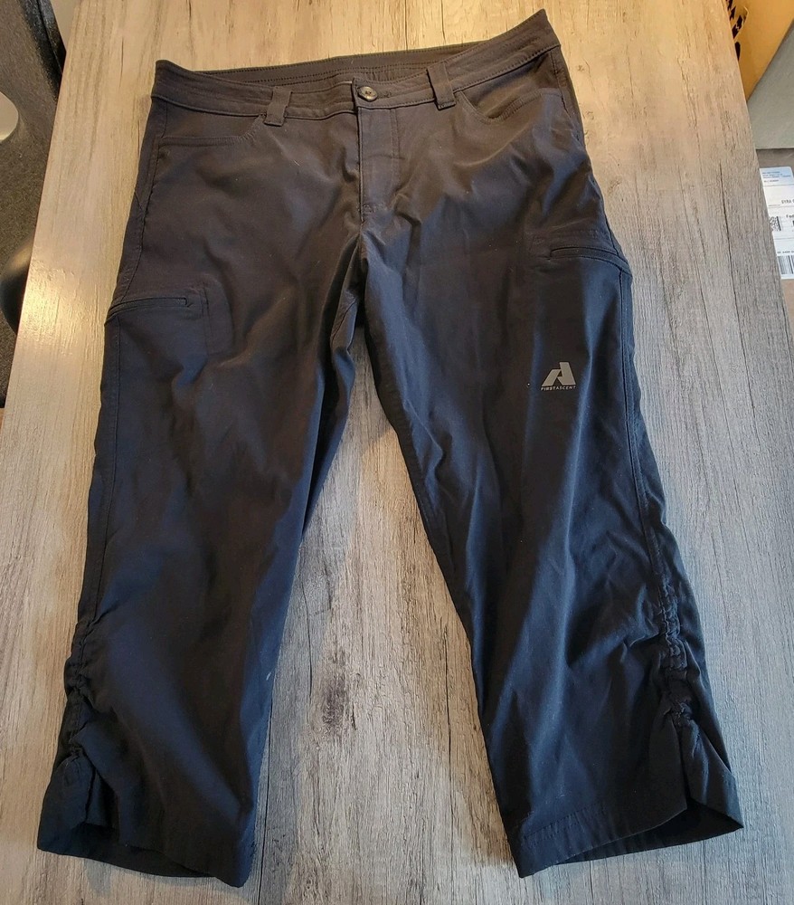 Eddie Bauer Pants Women's 10 Black First Ascent Cropped Capri Outdoor Hiking