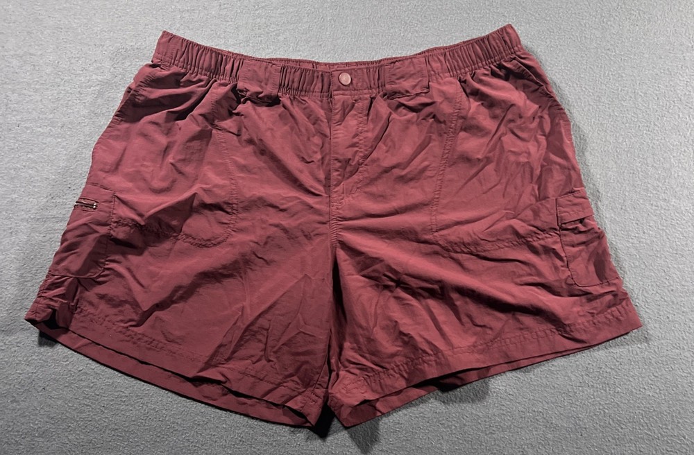 Columbia Cargo Hiking Shorts Womens XL 34x5.5 Maroon Stretch Nylon Hike Gorp