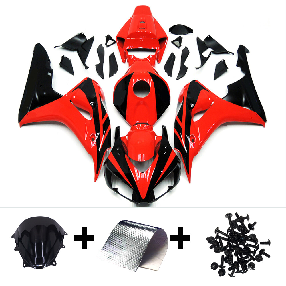 Red Black Fairing Kit for 2006 2007 Honda CBR1000RR Injection Plastic Bodywork