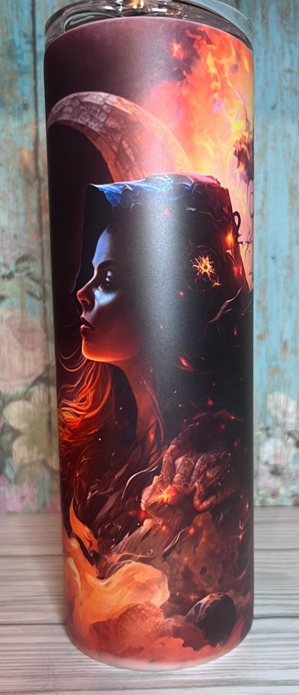 Witch Flames Slight Blue Glow Tumbler Crazy Goat Company Free Shipping