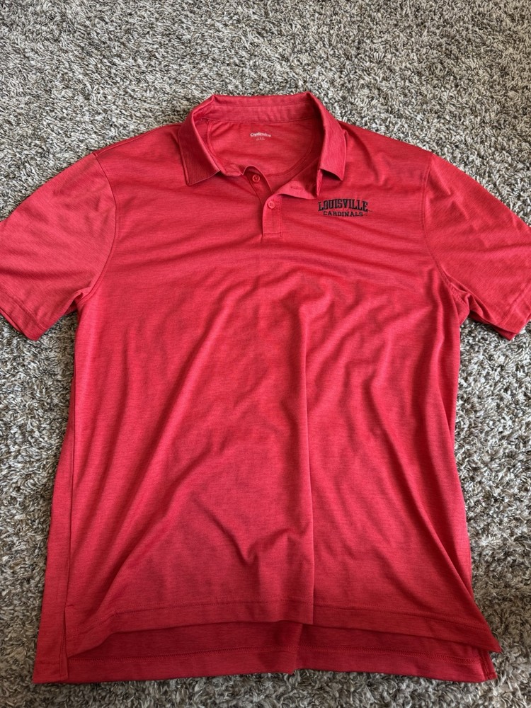 University Of Louisville Mens Large Red Cardinals Polo Shirt