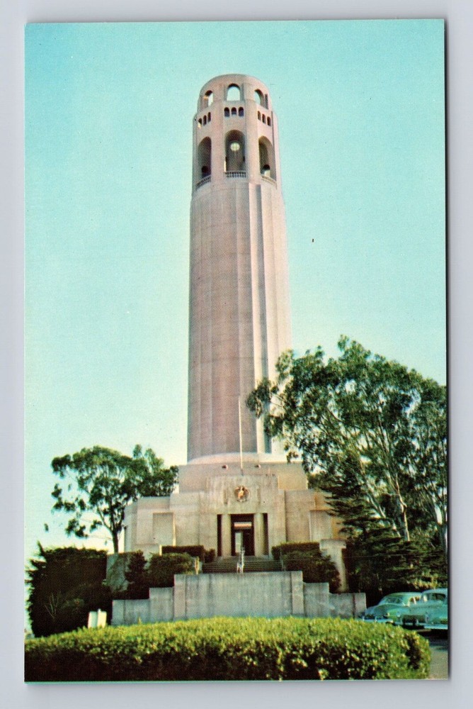 San Francisco CA- California, Coit Memorial Tower, Antique, Vintage Postcard