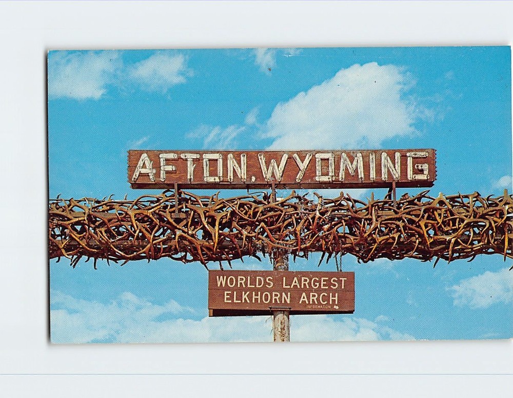 Postcard Elk Horn Arch Afton Wyoming USA