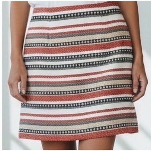 LOFT Striped Textured Mini Skirt Size 12  southwestern tapestry styling woven