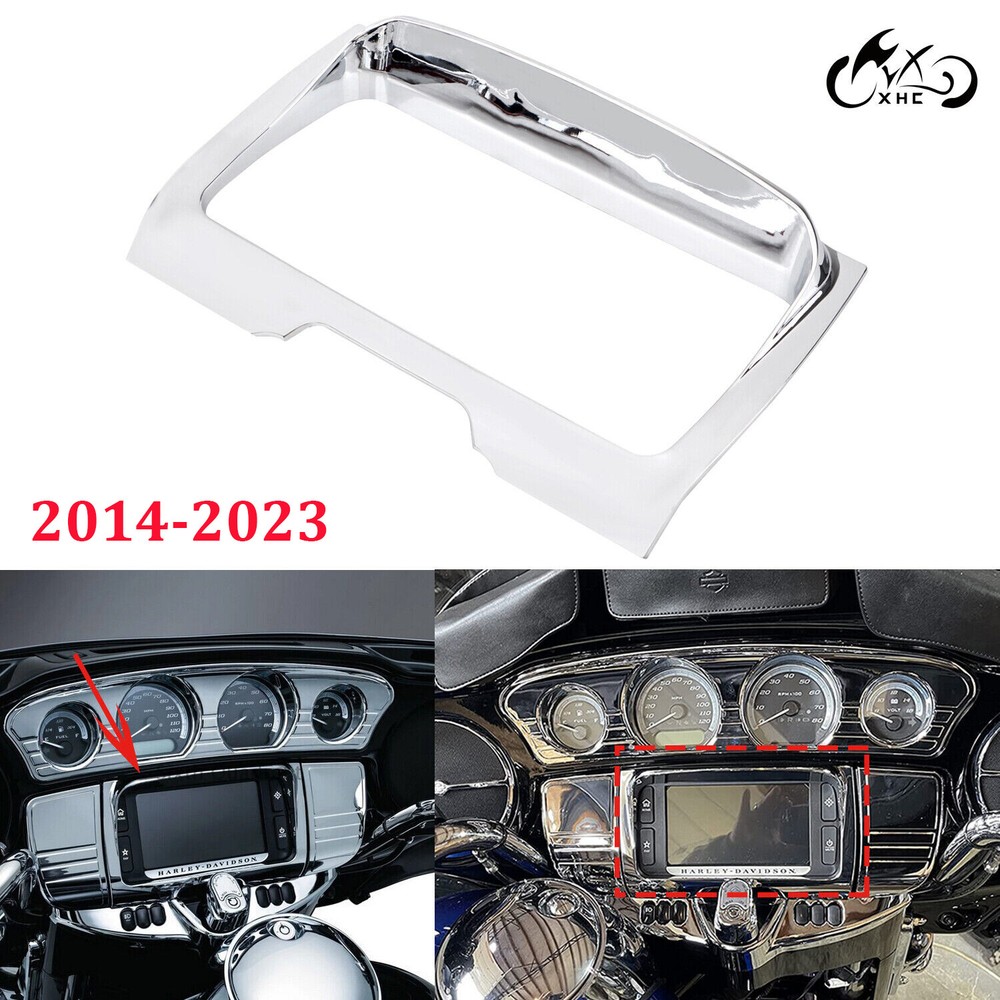 Chrome Radio Trim Bezel Center Stereo Accent For Harley Electra Glide FLHX 14-23
