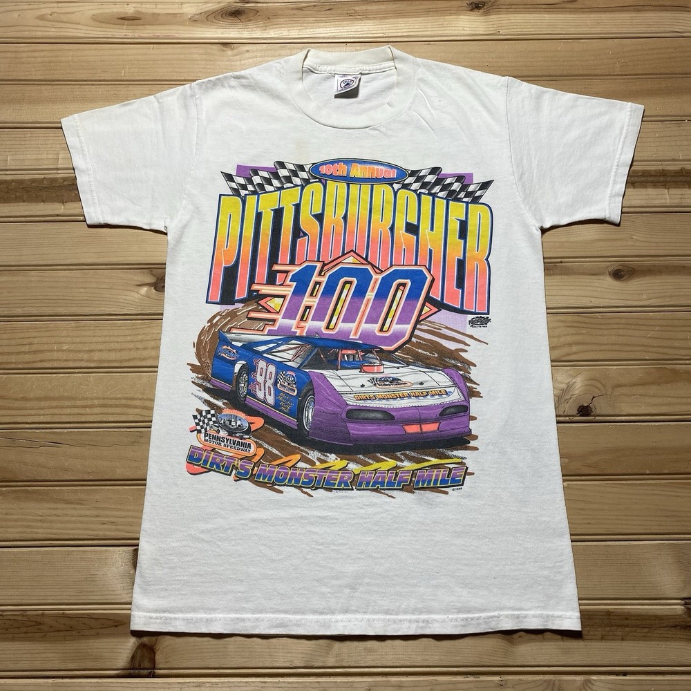 Vintage 90s 1998 Pittsburgher 100 Past Winners Dirt Racing Shirt Size Small