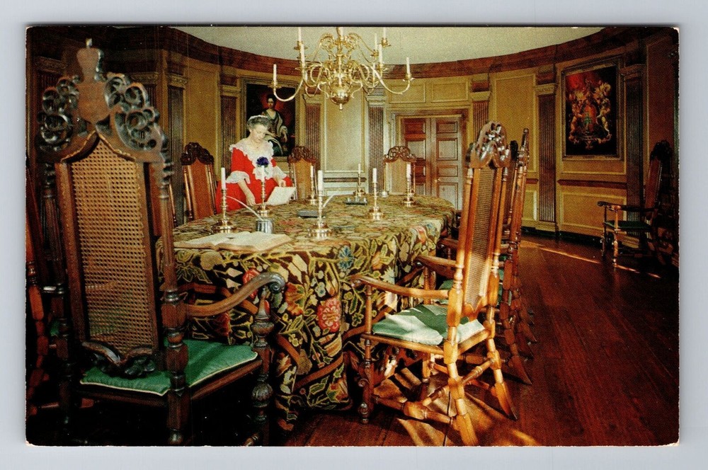 Williamsburg VA- Virginia, Council Chamber, Antique, Vintage Souvenir Postcard