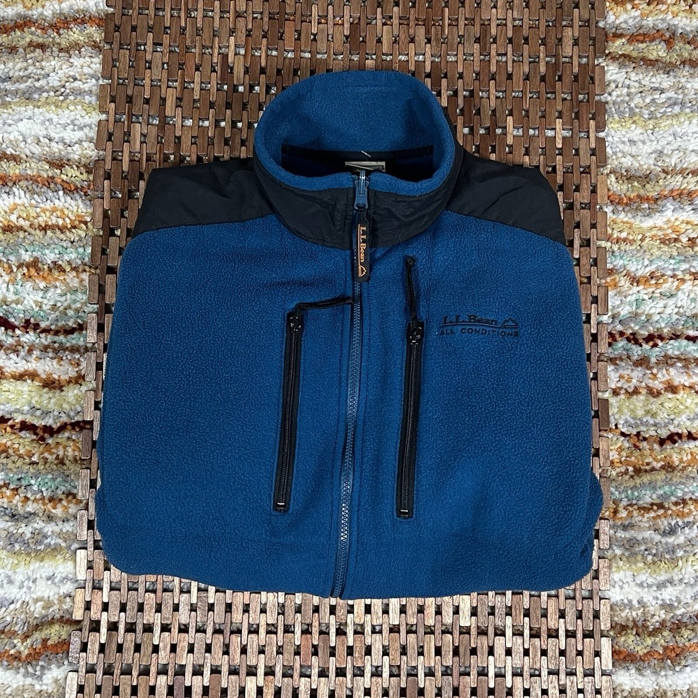 L.L. Bean Men's All Conditions Polartec Zip-Up Fleece Jacket Vintage Large Tall