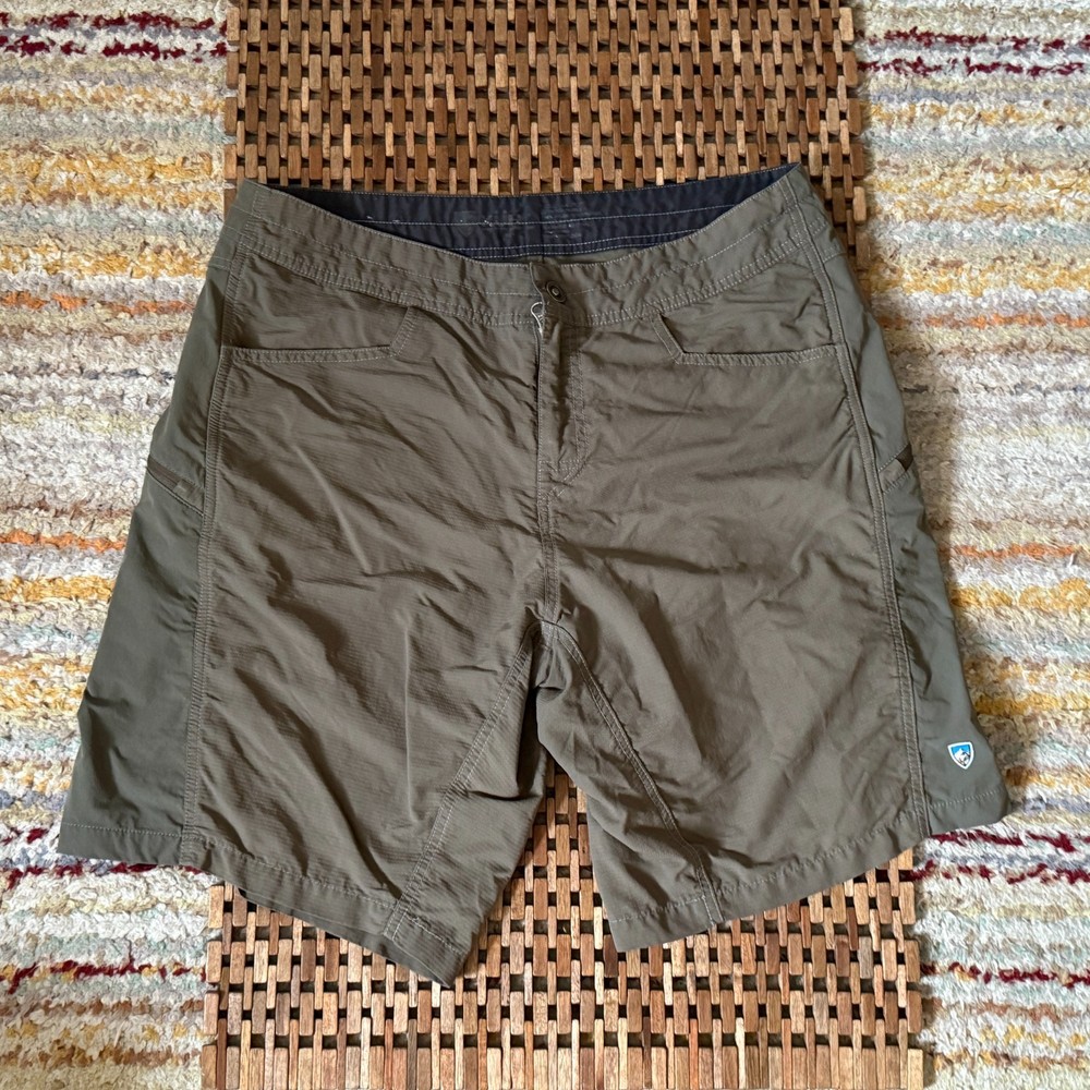 Kuhl Renegade Flat Front Slash Pocket Cargo Shorts Green Men's Size 36