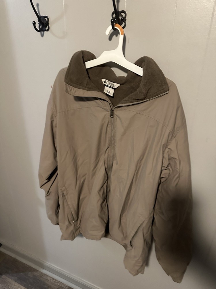 Columbia Jacket Men's Size Xl Beige Fleece Liner Full Zip
