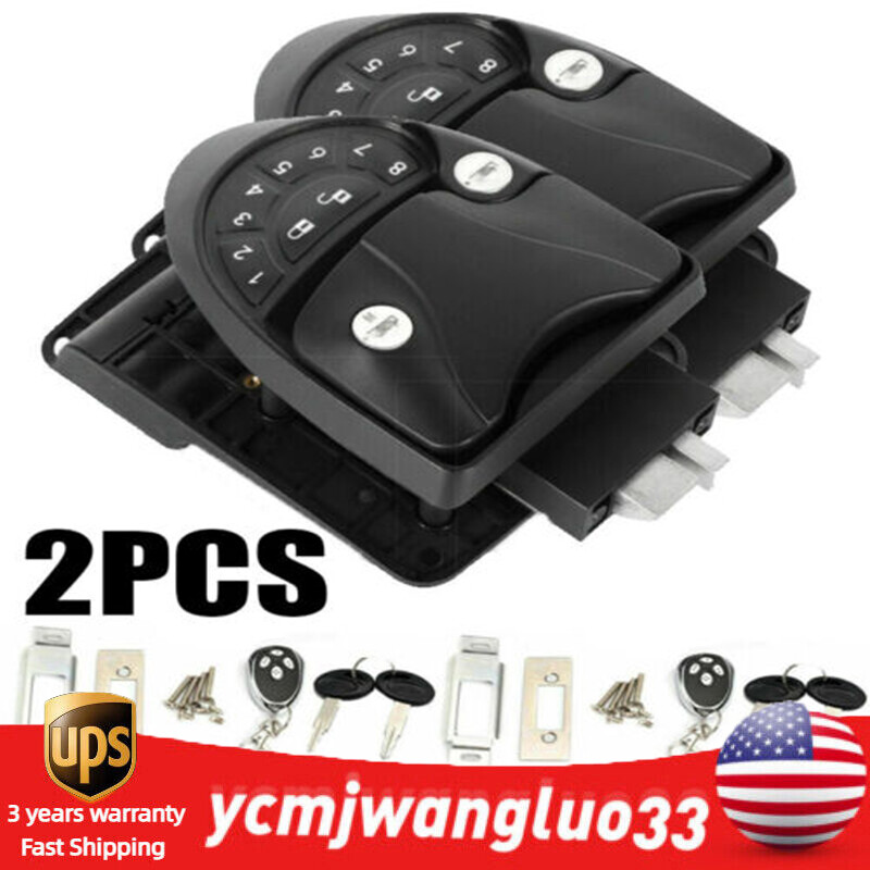 2x Keyless RV Keypad Entry Door  Handle Knob Deadbolt Camper Trailer Black
