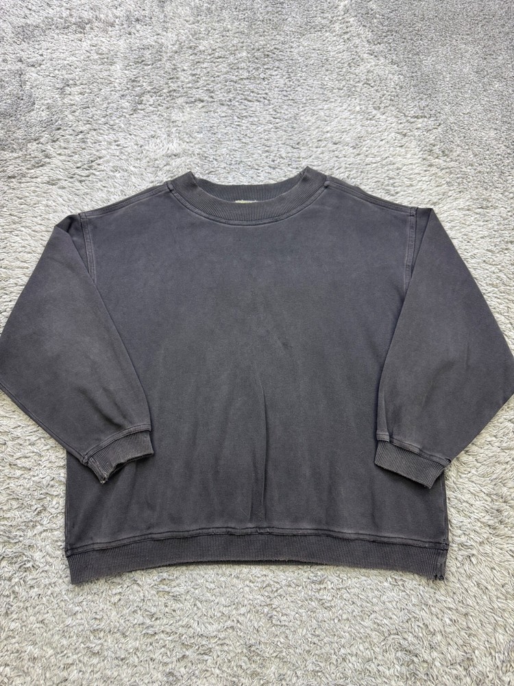 Vtg Esprit Sweatshirt Women Women 2XL Black Fleece Heavyweight Ribbed Crewneck