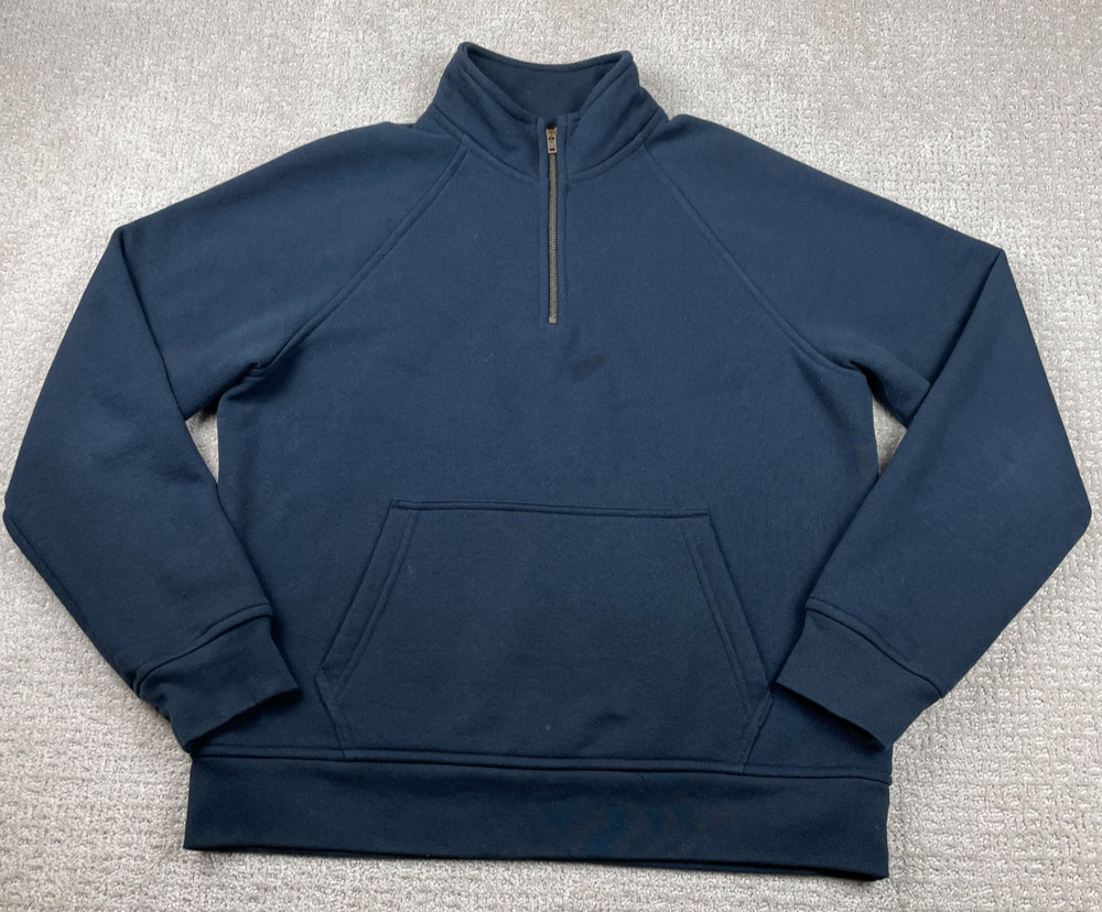 Flint And Tinder Sweatshirt Mens Large Navy 10 Year 1/4 Zip Fleece Pullover USA
