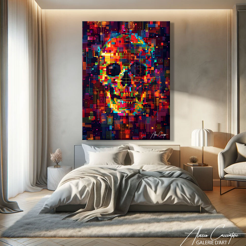 Skull Painting Modern Pop Art Abstract Hypebeast Pop Culture Wall Art Graffiti-image