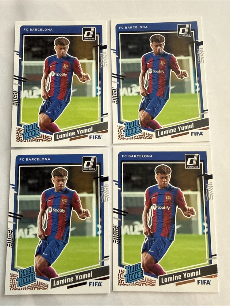 (4) Lamine Yamal 2023-24 Panini Donruss FIFA Rated Rookie #177 Lot FC Barcelona