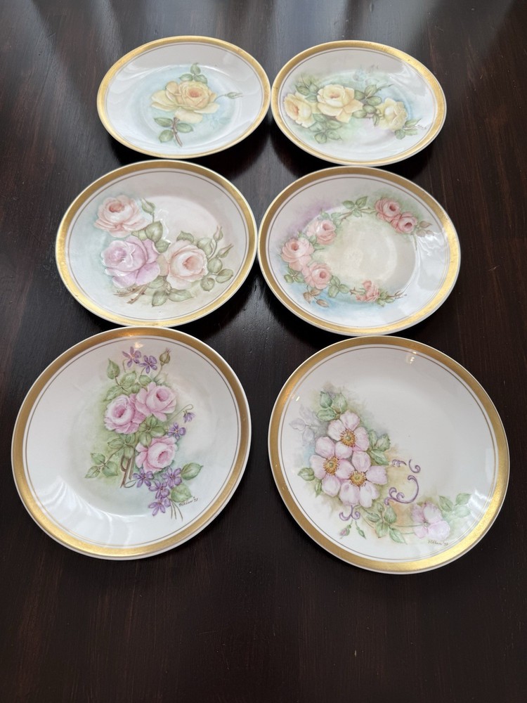 Vintage Chodziez Bread Plates Set Of 6 Made In Poland