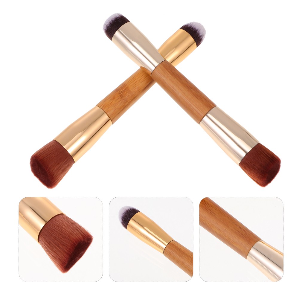 2 Double Head Blush & Makeup Brushes with Dual Ends