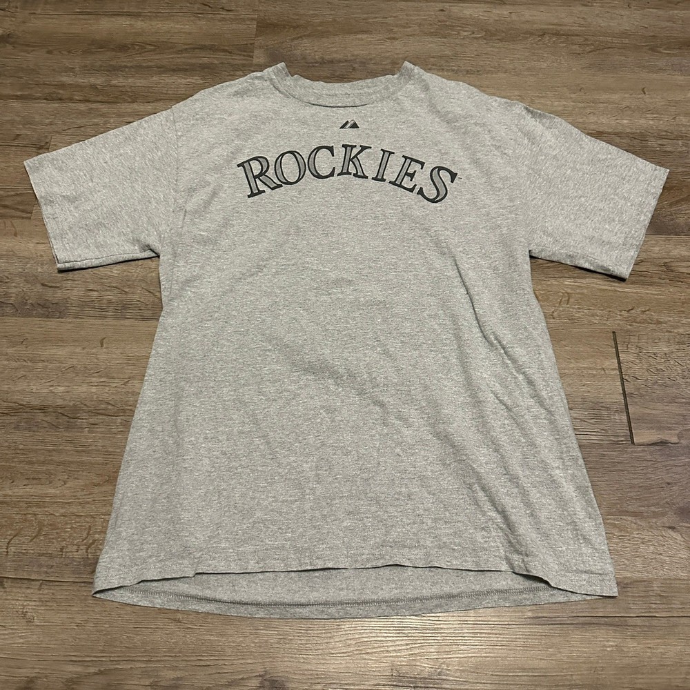 Majestic Colorado Rockies Troy Tulowitzki 2 Mens Gray MLB T-Shirt Large