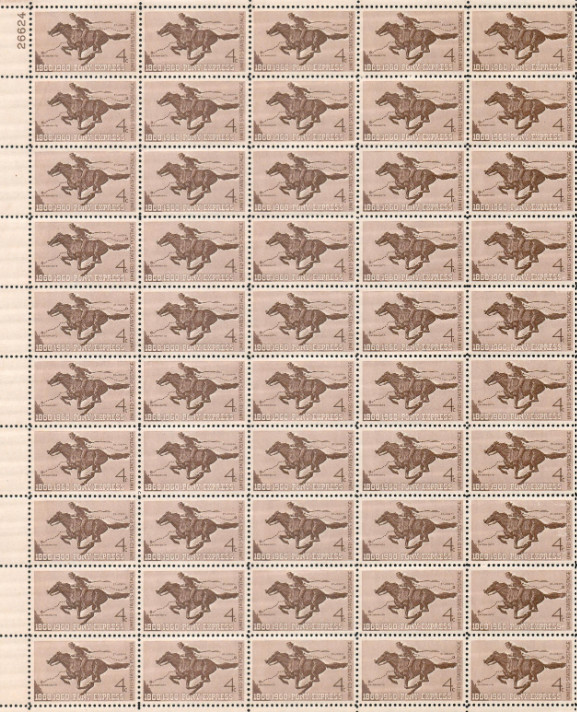 Scott 1154 Pony Express Centennial 4 Cent   Mnh Full Sheet Of 50