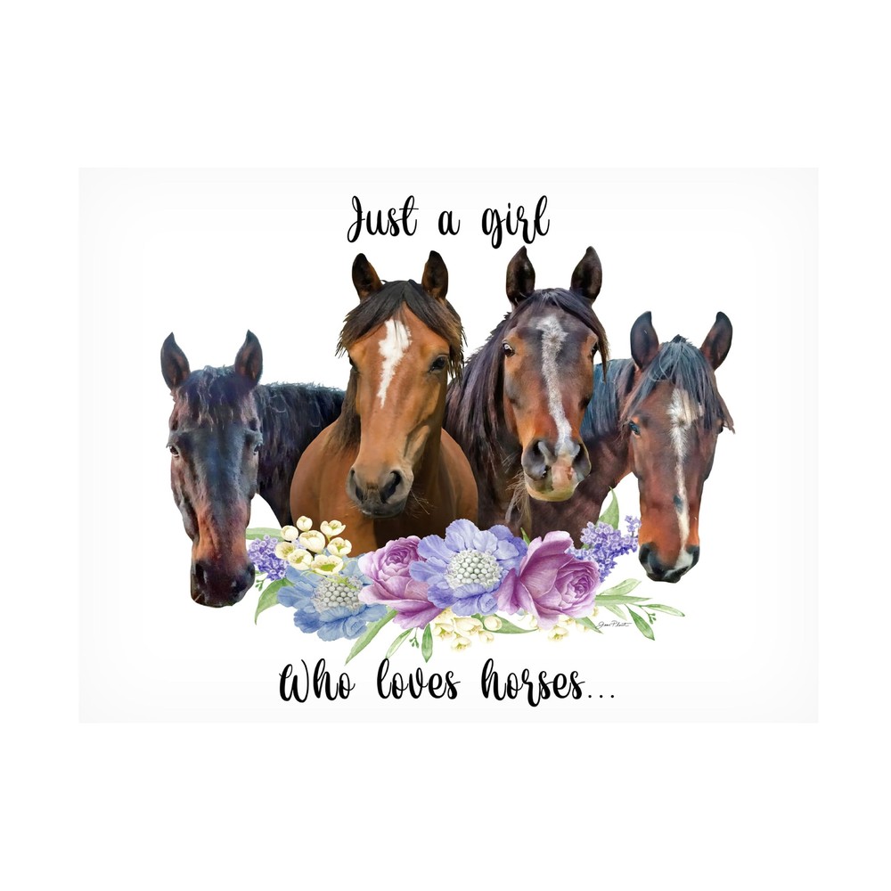 Canvas Wall Art - Jean Plout 'Just A Girl Who Loves Horses A' Wall Art for Li...