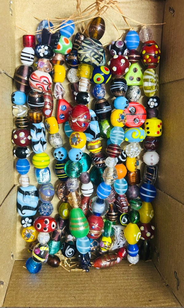 10 Strands Multi Style Fancy Glass Beads Mixed color handmade beads