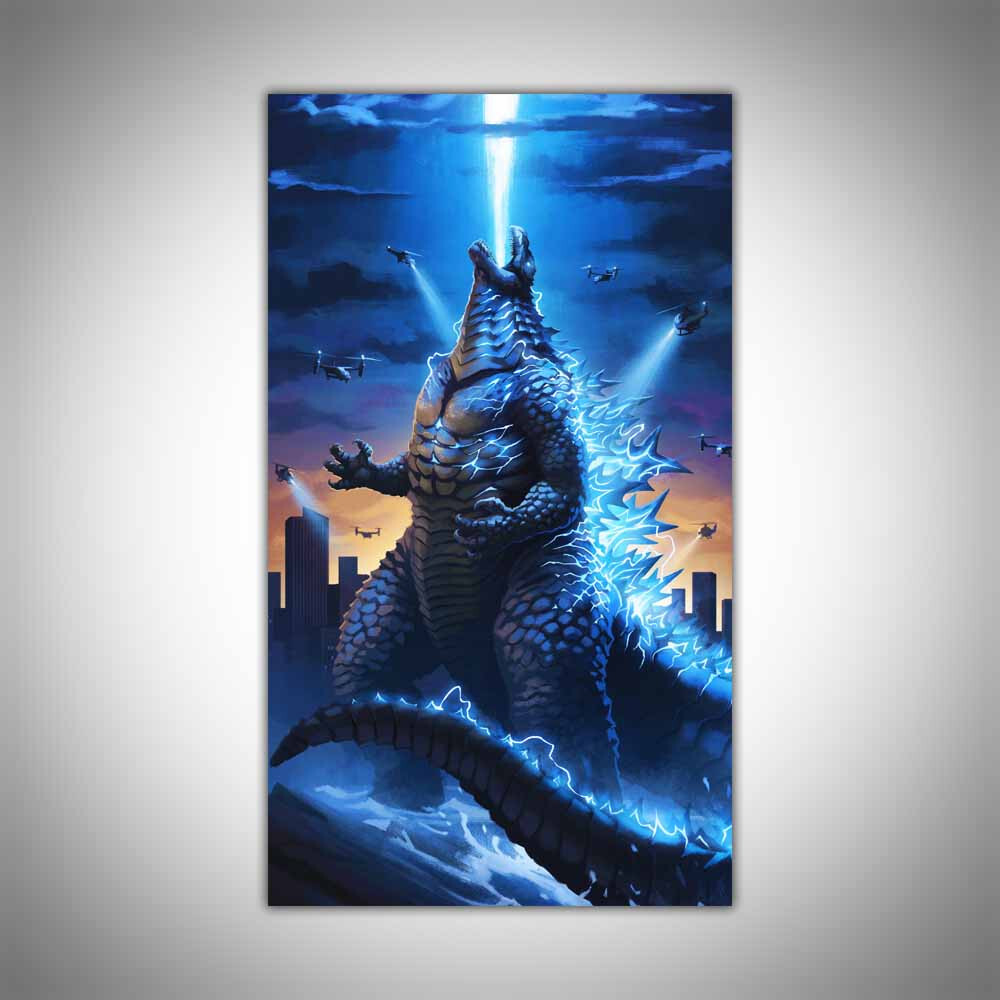 Godzilla Themed Wall Art - Premium Poly-Matte Canvas Print