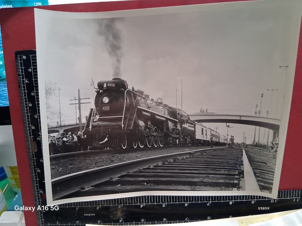 Canadian National Railroa 4-8-2 Locomotives #6218 Excursion Train Orig B&W Photo