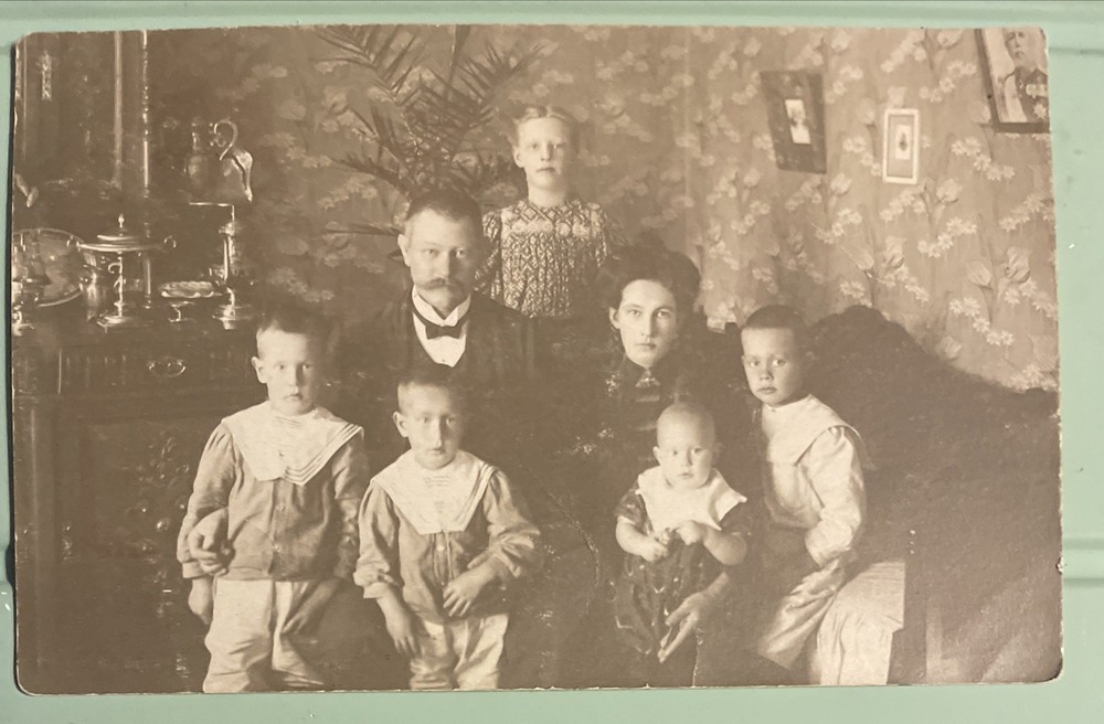 Rppc 1900c Beautiful Swedish Family Vintage Photograph Postcard
