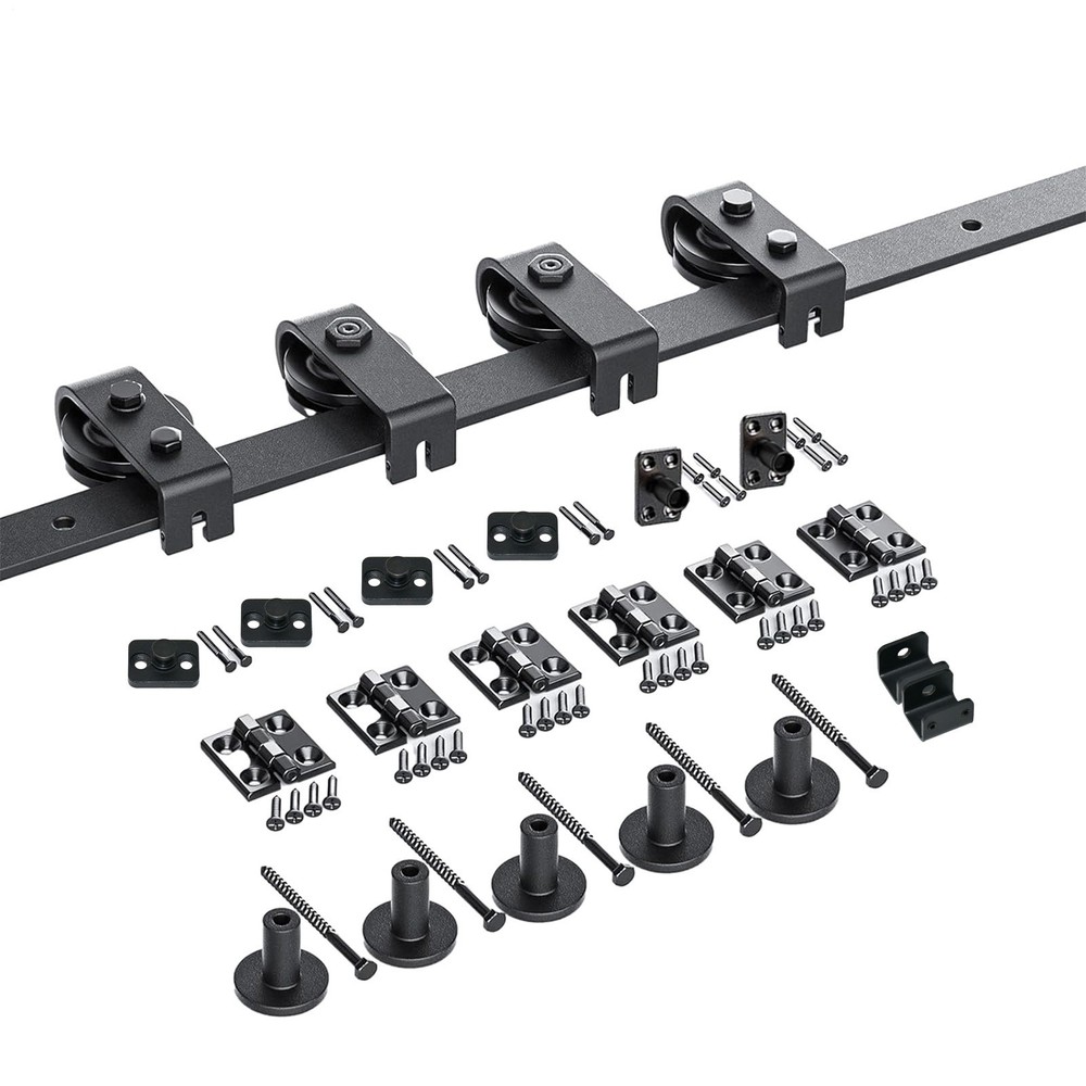 5FT Bifold Sliding Barn Door Hardware Kit for 4-Door Closet Track System