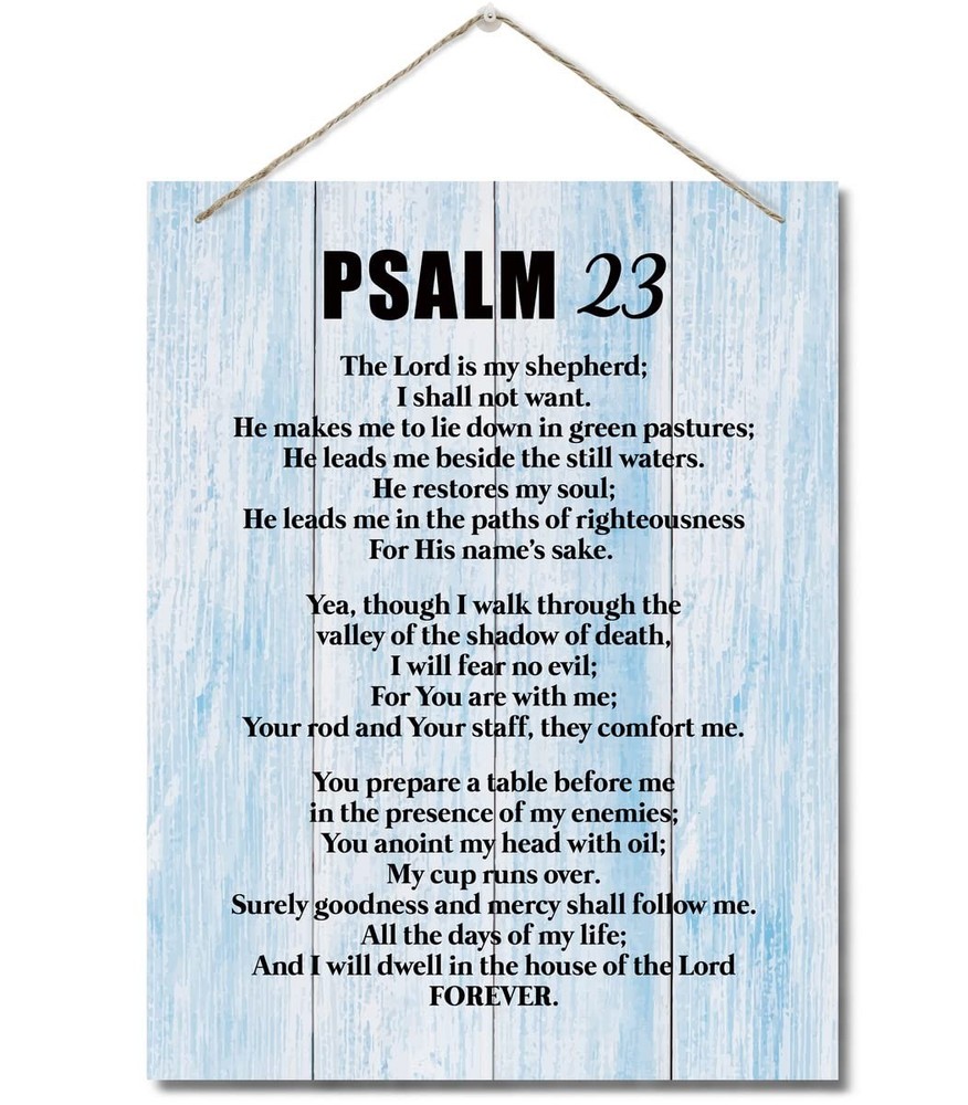 Inspirational Wood Art Signs, Psalms 23- The Lord is My Shepherd, Bible Verse...