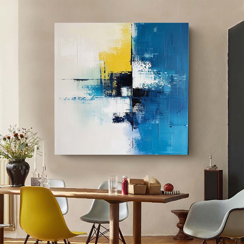 Blue Large Original Modern Art Painting On Canvas Abstract Artworks Handmade