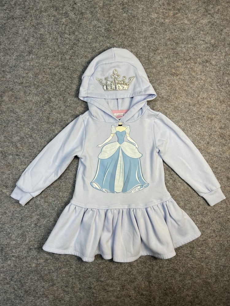 Disney Princess Girls Pullover Hoodie Dress Size 4T