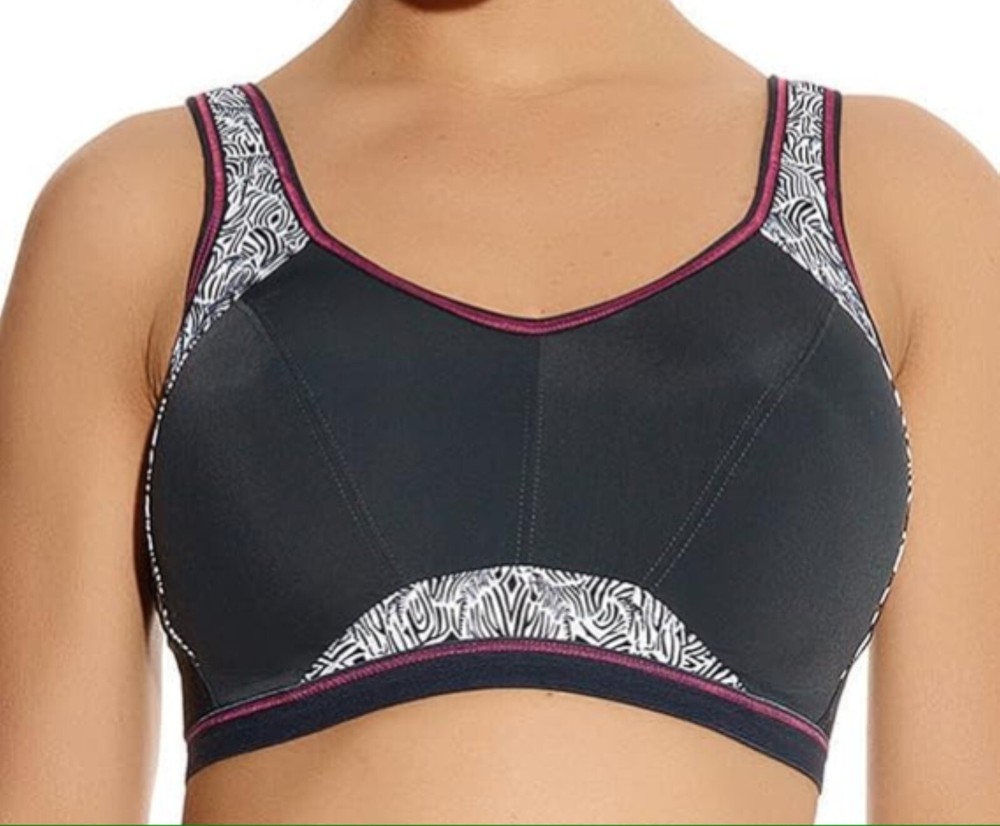 Freya Active Epic Sports Bra Zinc Grey 38B Underwired Padded Full Crop Top 4004