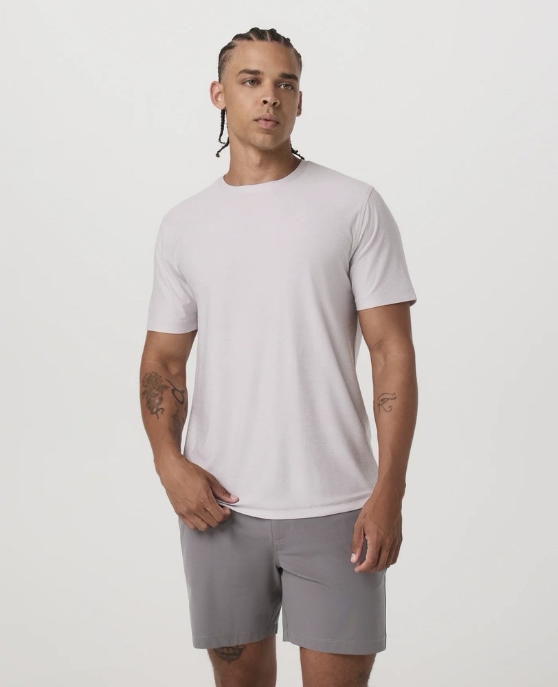 Vuori Men’s Strato Tech Performance Tee V126 Gray XXL Crew Neck Short Sleeve