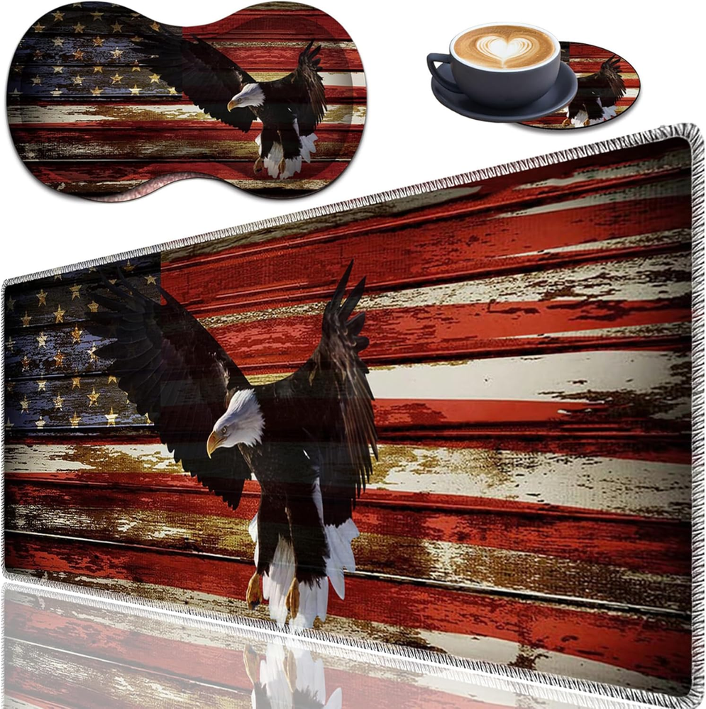 Large Non-Slip Gaming Mouse Pad with Wrist Rest and Coaster Surface