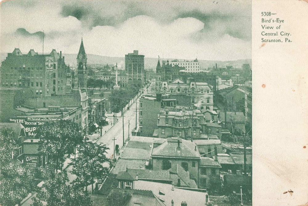 Birdseye View of Central City Scranton Pennsylvania PA c1905 Postcard