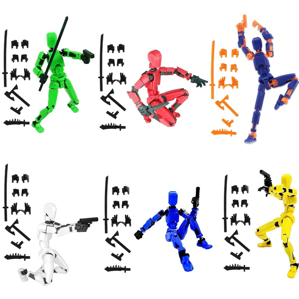 (Assembly Completed) 6 Packs T13 Action Figure Set, Titan 13 3D Printed Multi...