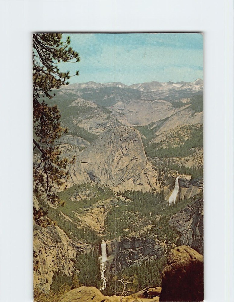 Postcard Vernal & Nevada Falls Yosemite National Park California USA