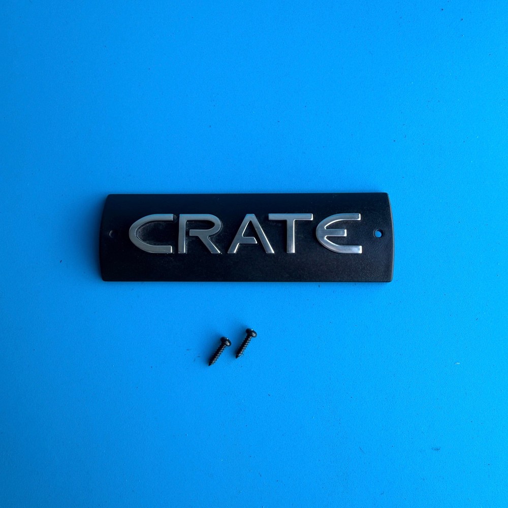 CRATE GT15 Guitar Amplifier Part: Front Emblem Badge Sign Logo Tag w/Screws