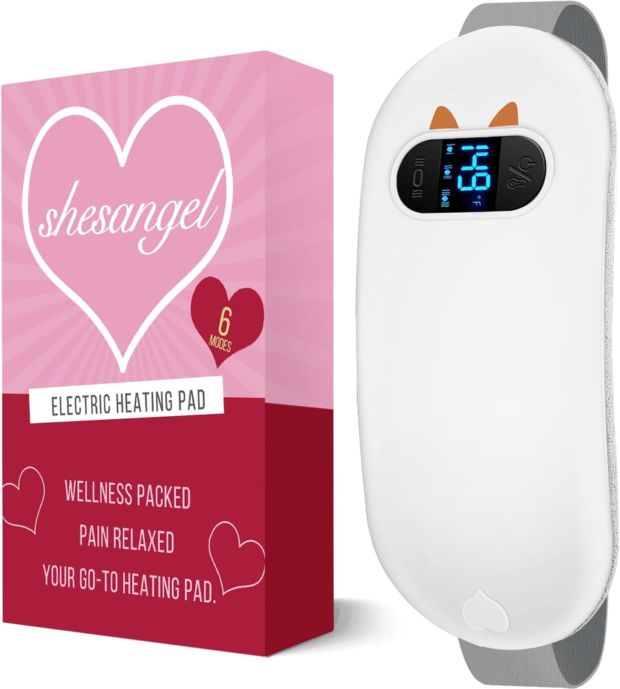 FSA HSA Eligible Cordless Menstrual Heating Pad with 6 Heat Settings