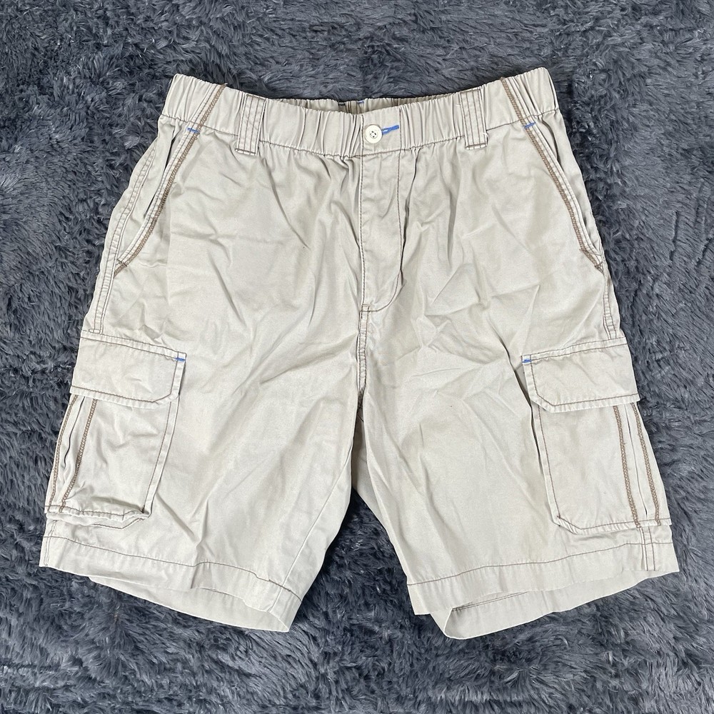 Tommy Bahama Cargo Shorts Men's Size Medium Beige Preppy Golf Elastic Waist