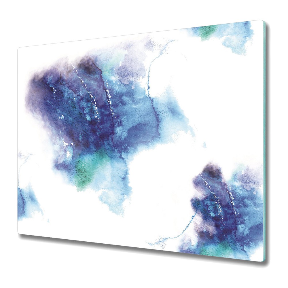 Glass Chopping Board Utensil Worktop Saver Watercolour Stains Modern 60x52