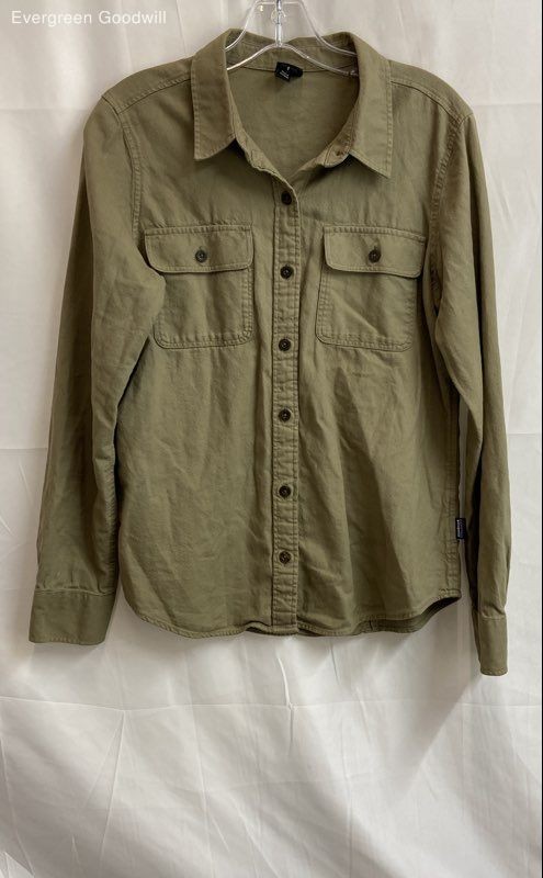 Patagonia Women's Beige Long Sleeve Collared Button-Up Shirt Size Small