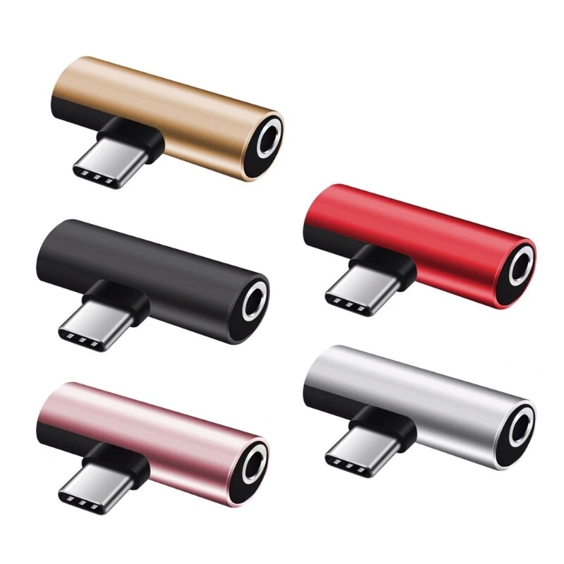 Converter USB C to 3.5mm Earphone Jack Charger Adapter USB C to Aux-Audio Dongle