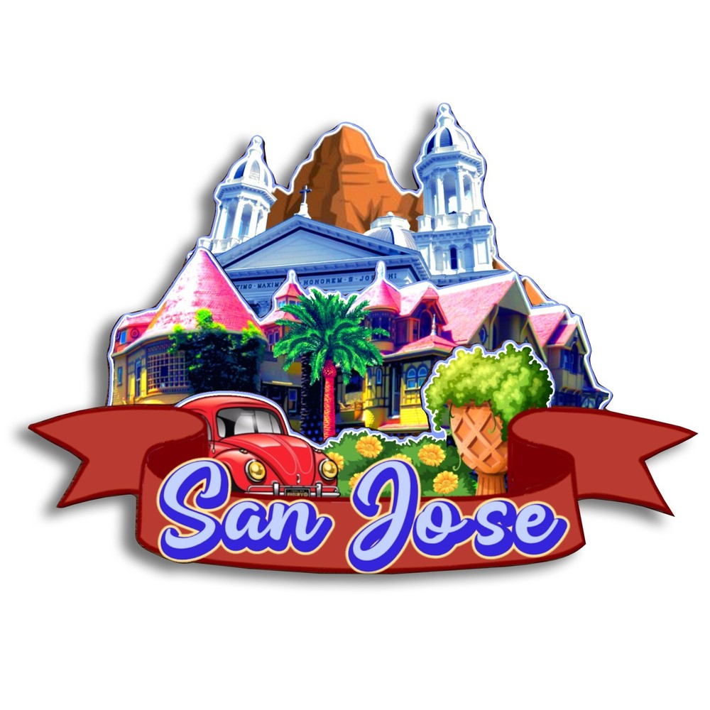 San Jose California USA Refrigerator magnet 3D travel souvenirs wood craft