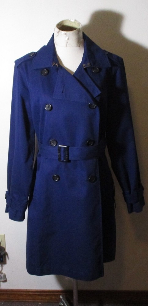 L.L. BEAN Blue Double Breasted Overcoat Women's Size L Reg.