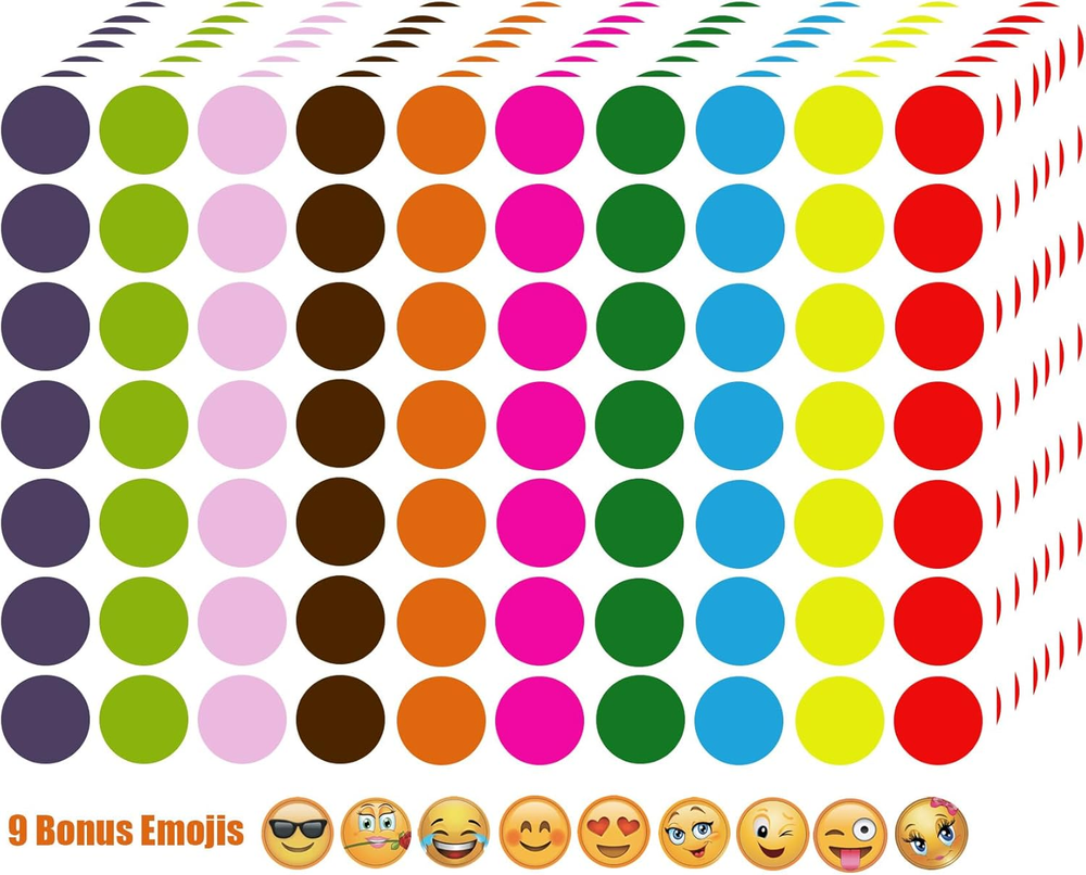 1050 PCS Colored Dot Stickers - Circle Stickers - Price Stickers for Garage Sal
