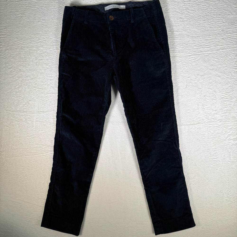 Zara Man Mens Blue Corduroy Pants Tapered Straight Leg Size 29
