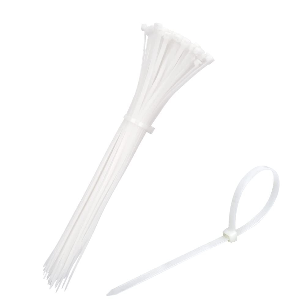 100 Pack 12 inch 50 Lbs Tensile Strength Self-Locking Eco-Friendly Nylon Plas...